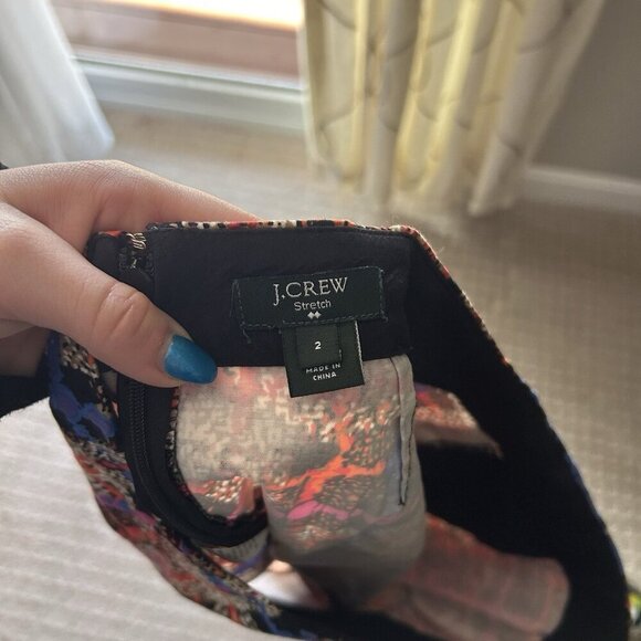 J. Crew Abstract Plaid Print Mini Skirt Womens Size 2 Stretch Colorful Retro Y2K - Picture 8 of 8